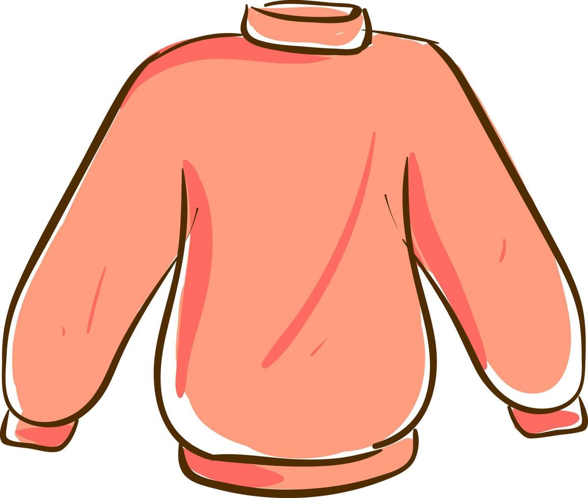 Pink sweater, illustration, vector on white background.