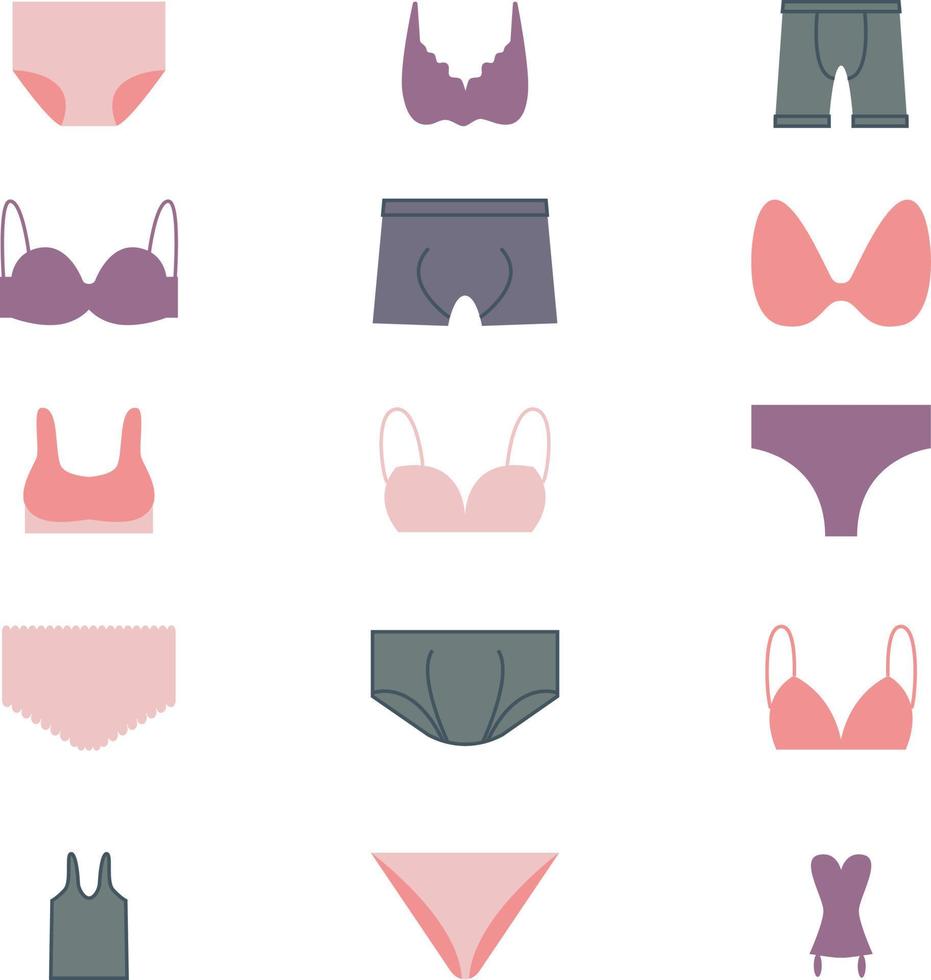 Mens and womans underwear, illustration, vector, on a white background. vector