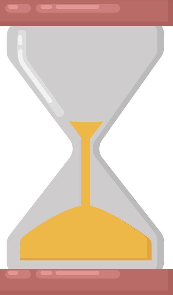 Sand watch, illustration, vector on white background.