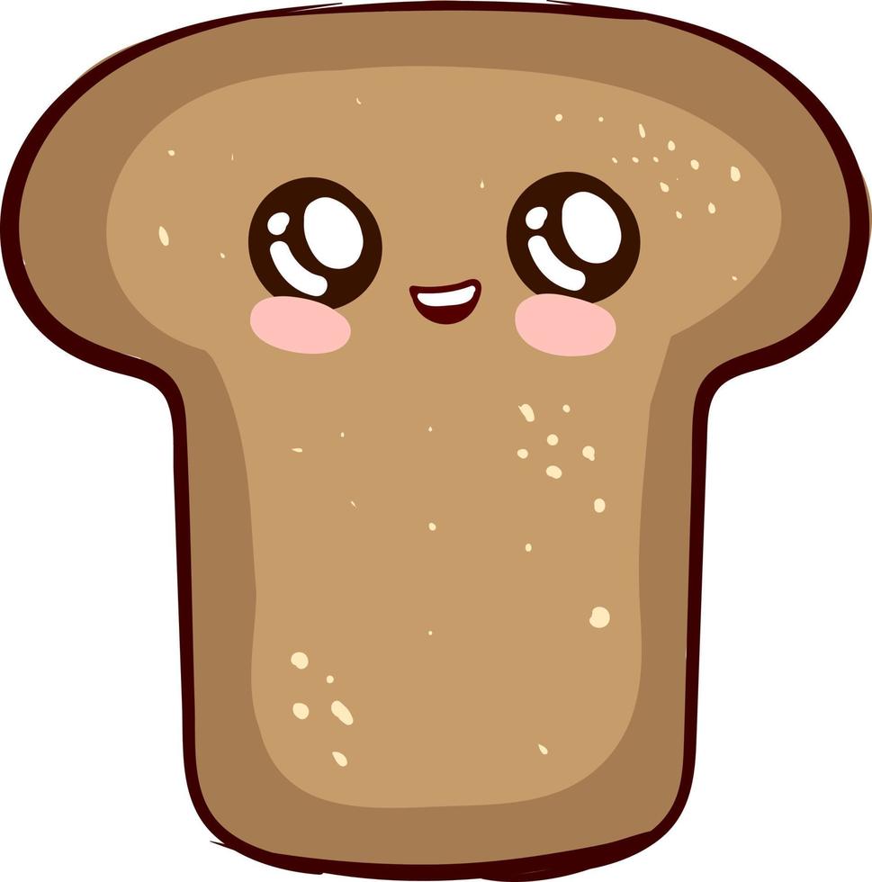 Cute bread, illustration, vector on white background