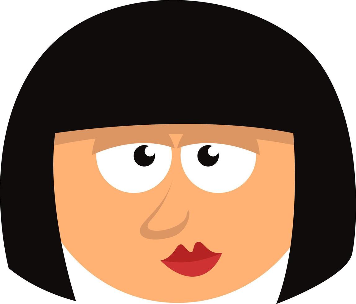 Lady with a bob haircut, illustration, on a white background. vector