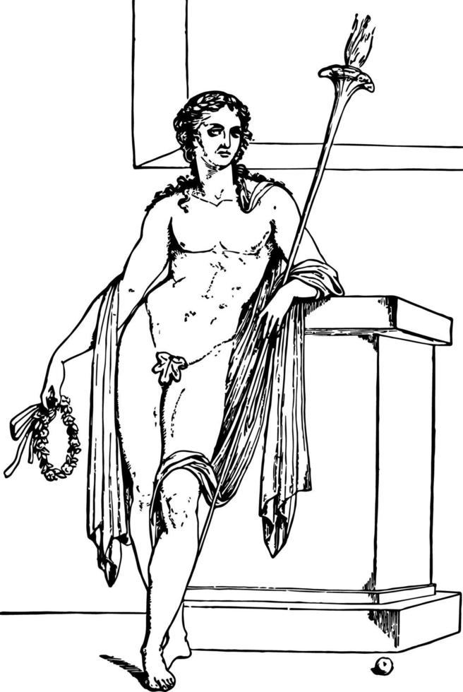 Hymen, vintage illustration. vector