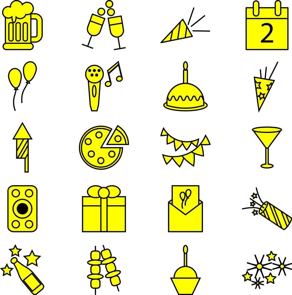 Party celebration, illustration, vector on a white background.