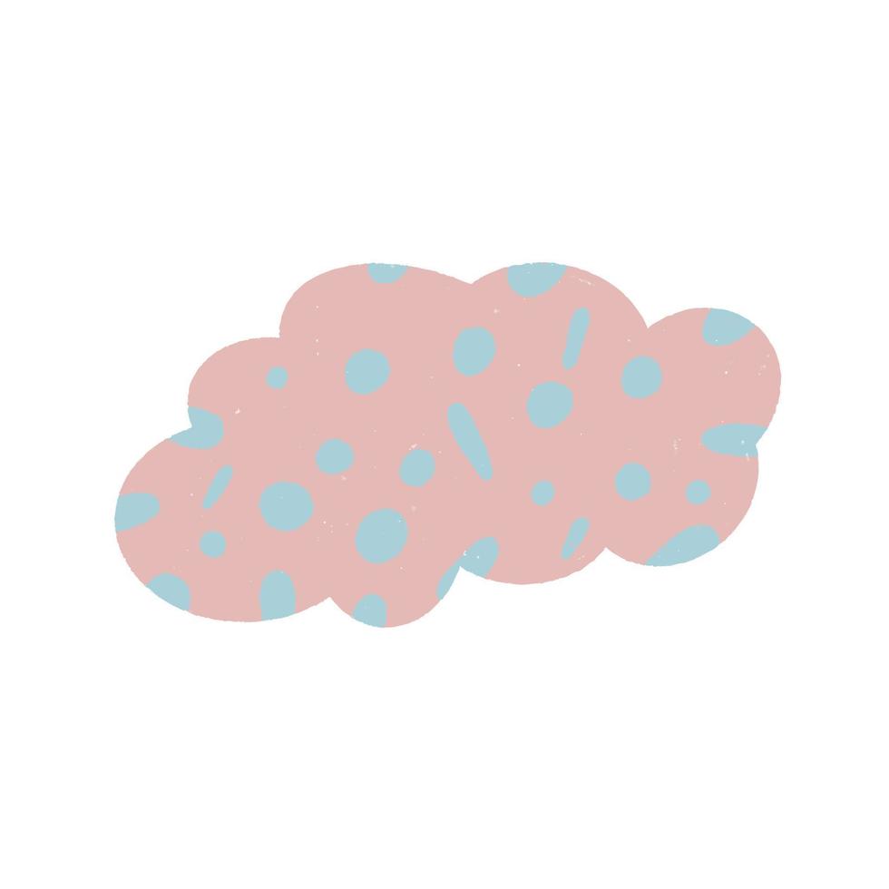 Cute dreaming pink cloud hand drawn vector