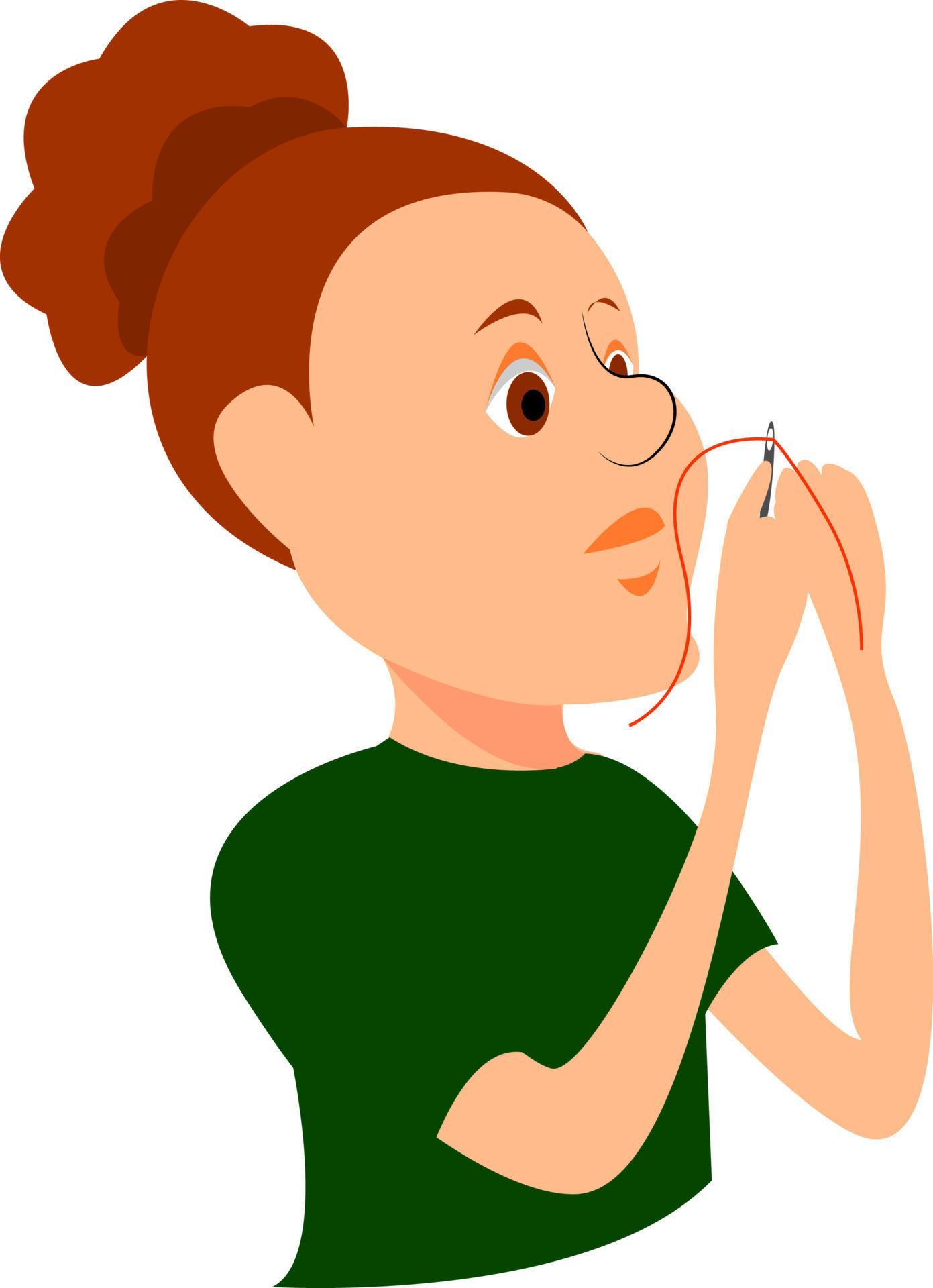 Thread and needle, illustration, vector on white background. 13782143