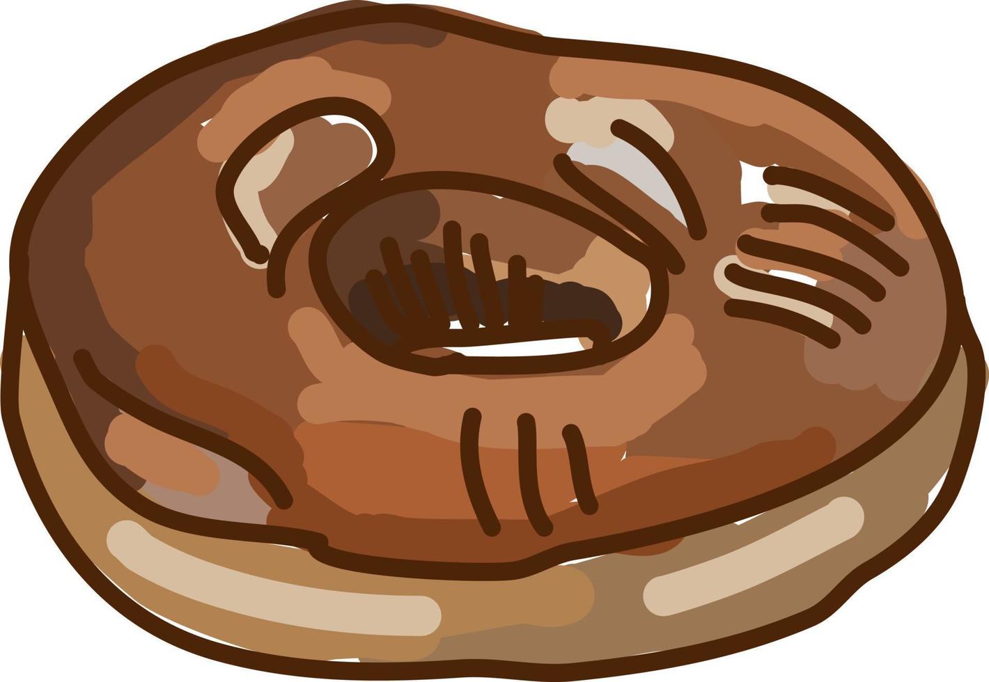 Chocolate maple donut, illustration, vector on white background.