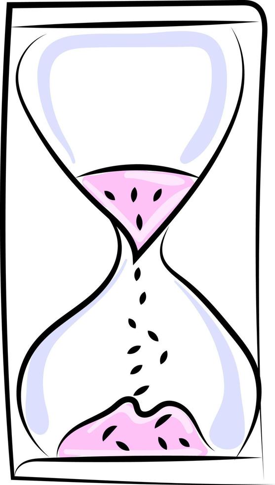 Sand clock, illustration, vector on white background.