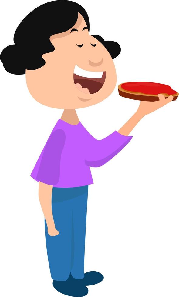 Sweet sandwich, illustration, vector on white background.