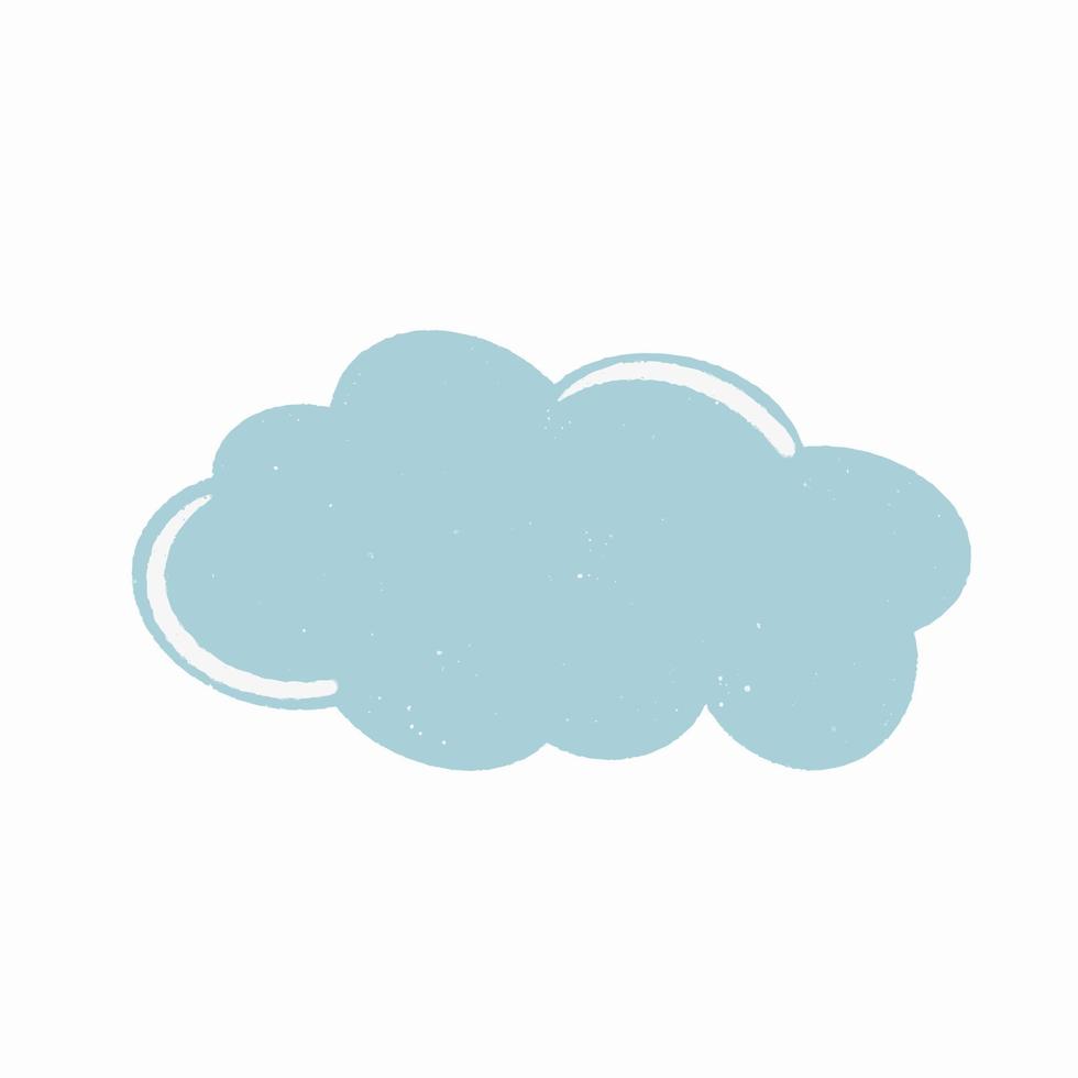 Cute dreaming blue cloud hand drawn vector