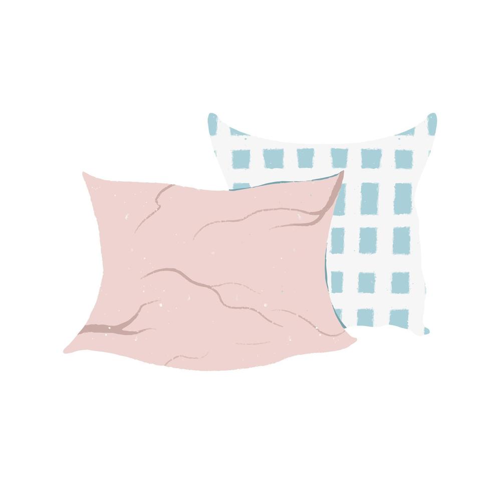 Pillow set, interior textile. Pillows for sofa, for bed vector