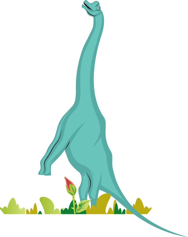 Brachiosaurus, illustration, vector on white background.