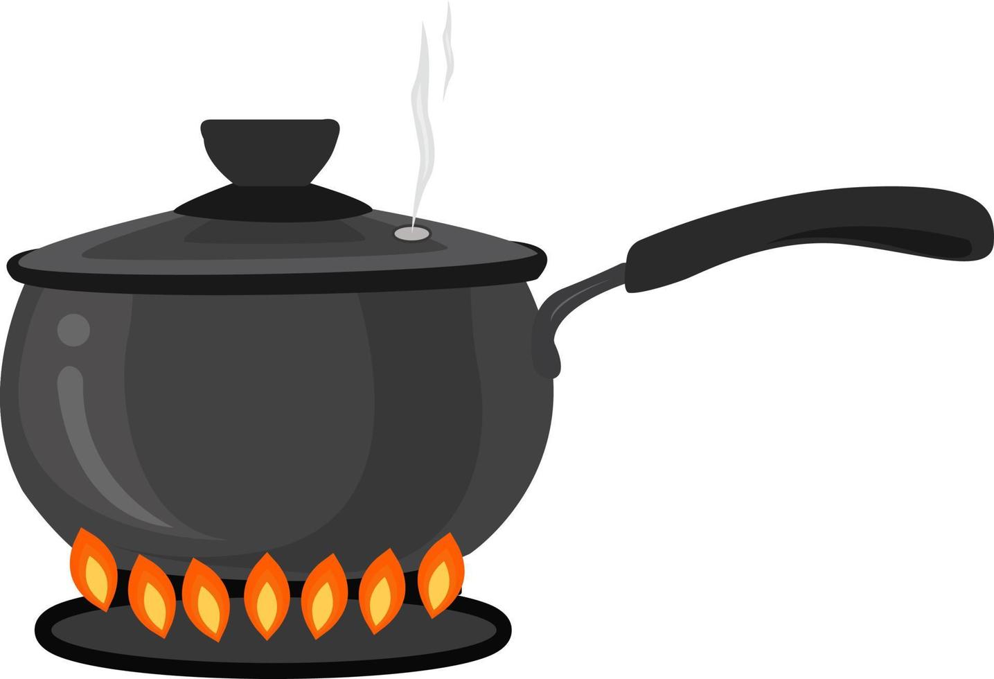 Cooking pot, illustration, vector on white background