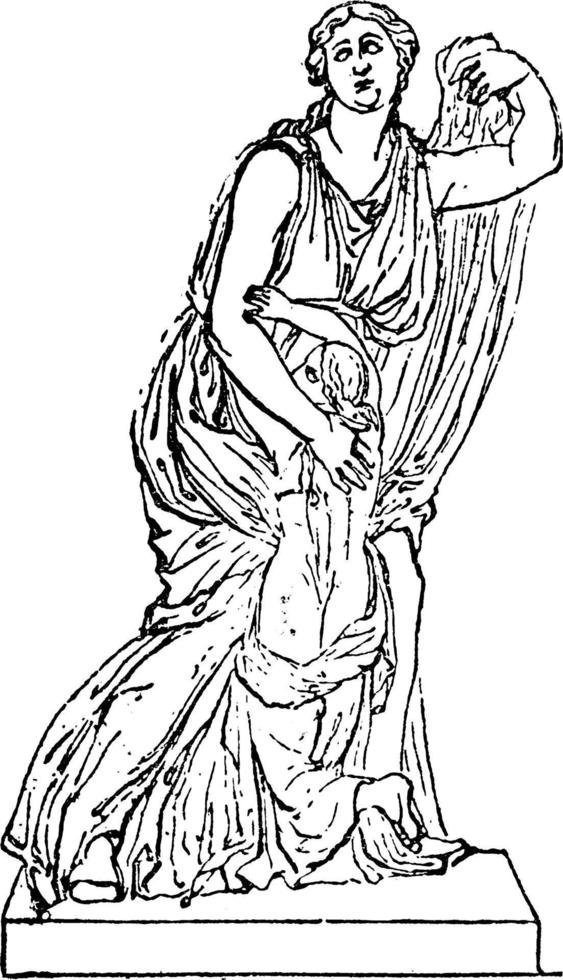 Niobe vintage illustration. vector