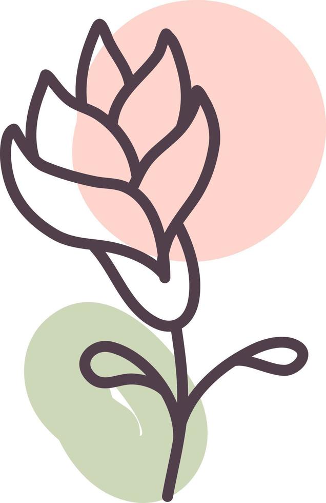 Decorative flower, illustration, vector, on a white background. vector