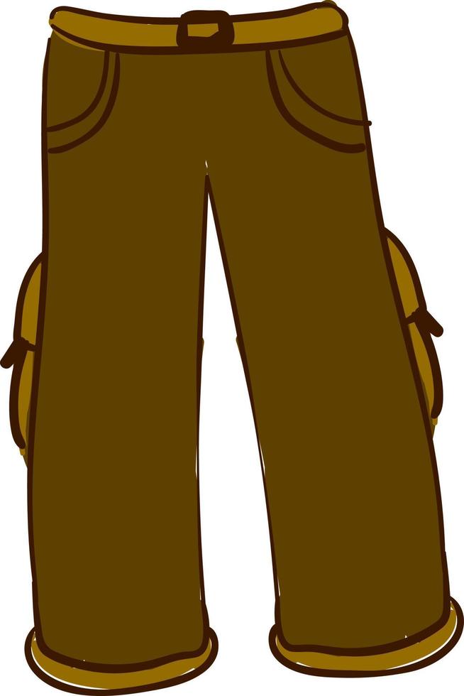 Brown pants, illustration, vector on white background.