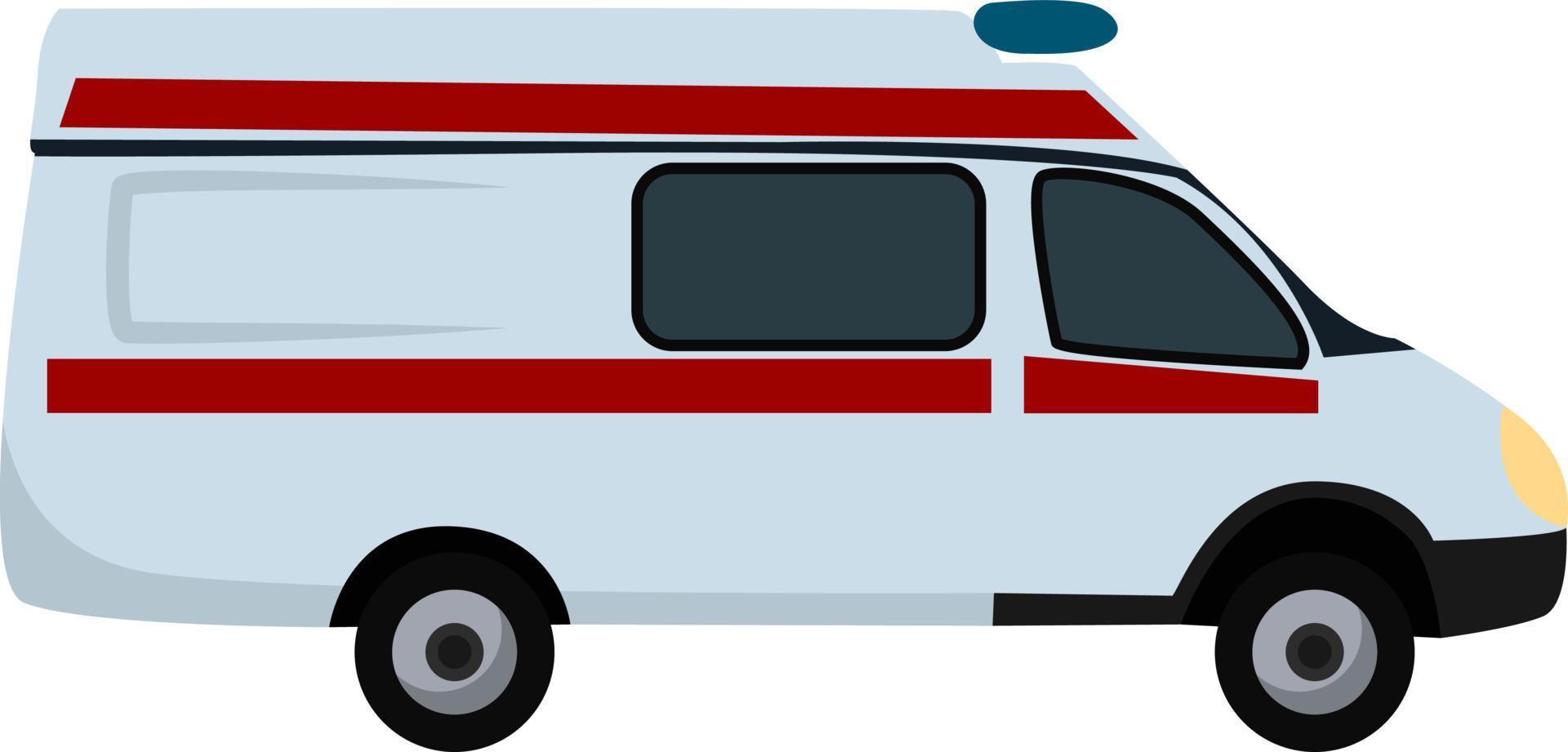 Ambulance car, illustration, vector on white background