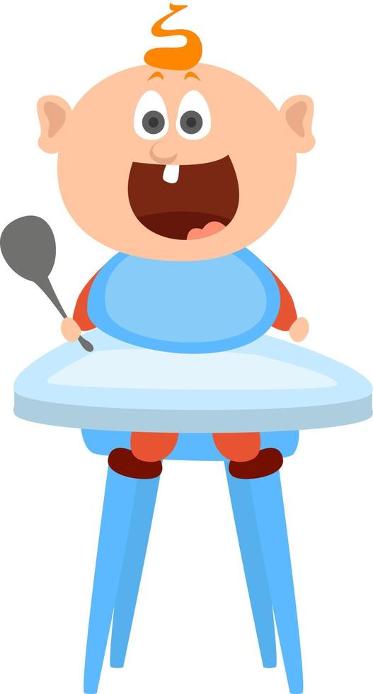 Hungry baby, illustration, vector on white background