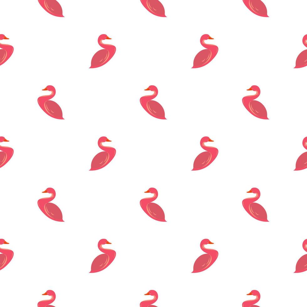 Pink swan ,seamless pattern on white background. vector