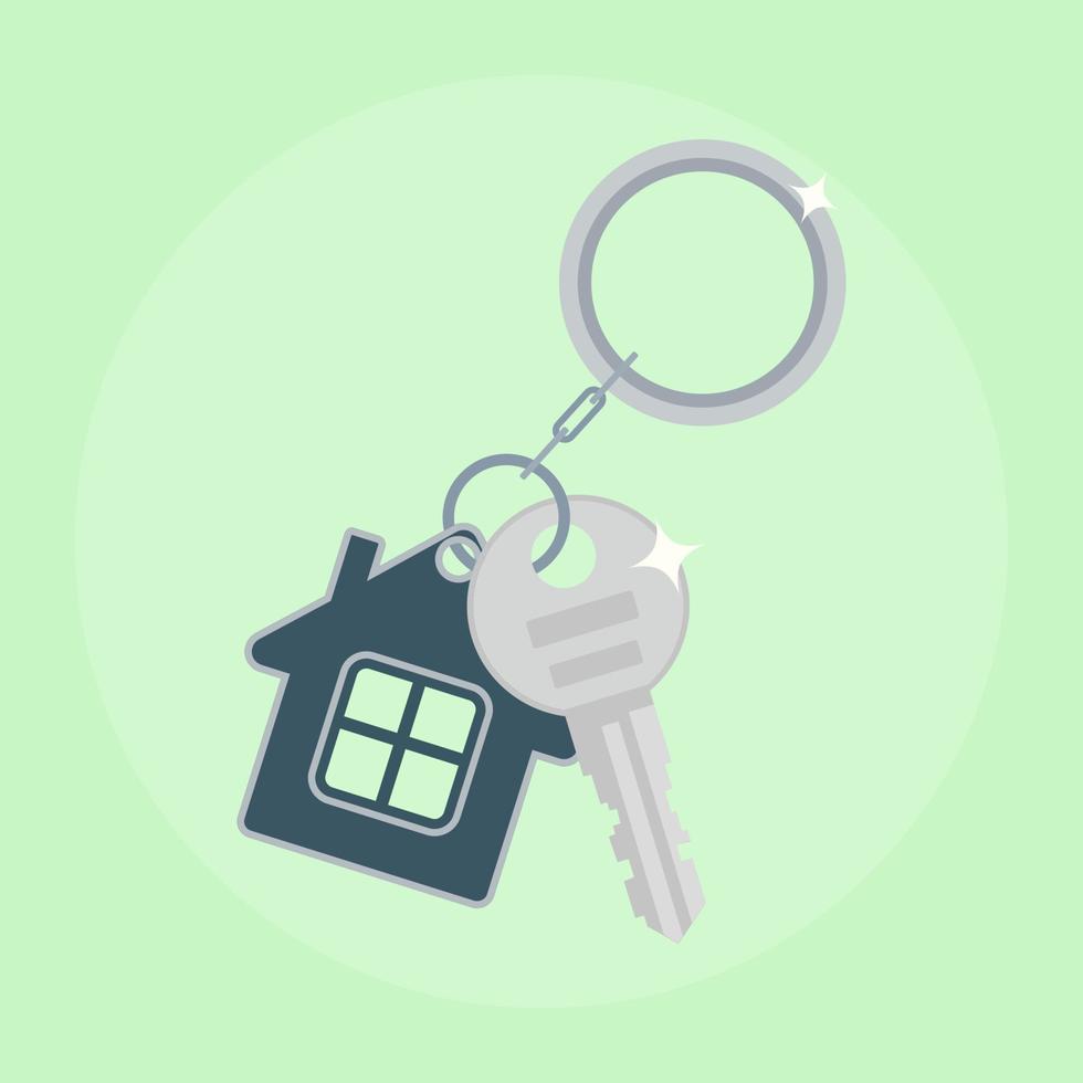 House iron key. Buying home, property rental vector