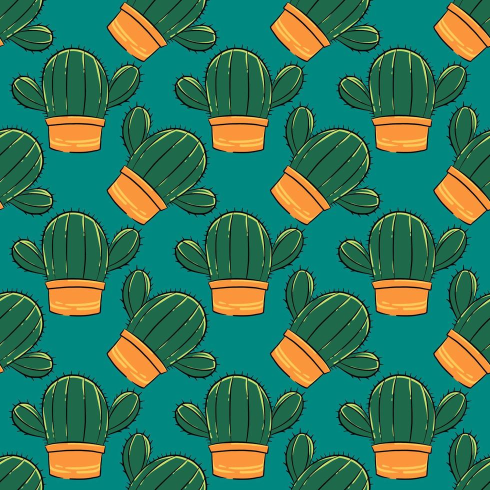 Cactus pattern , illustration, vector on white background