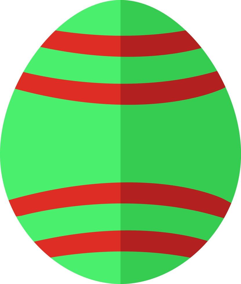 huevo de pascua verde, ilustración, vector sobre fondo blanco.