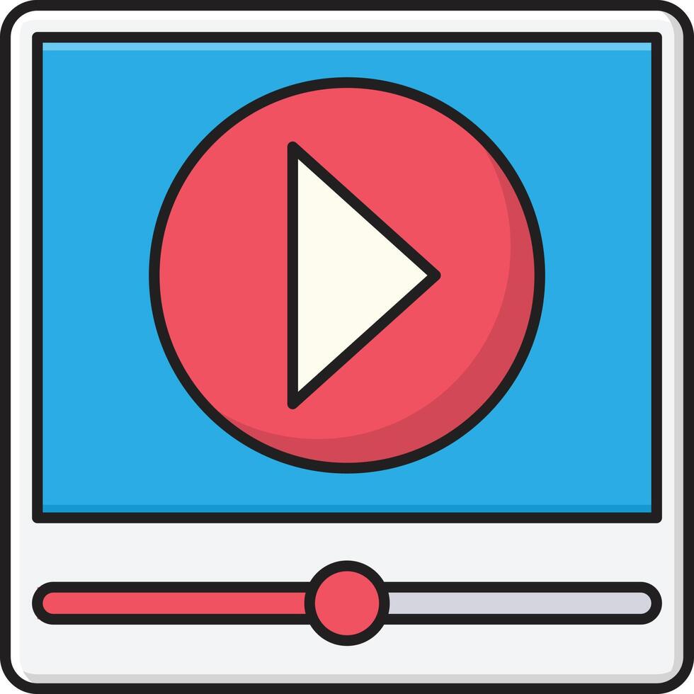 ilustración de vector de reproductor de video en un fondo. símbolos de calidad premium. iconos vectoriales para concepto y diseño gráfico.