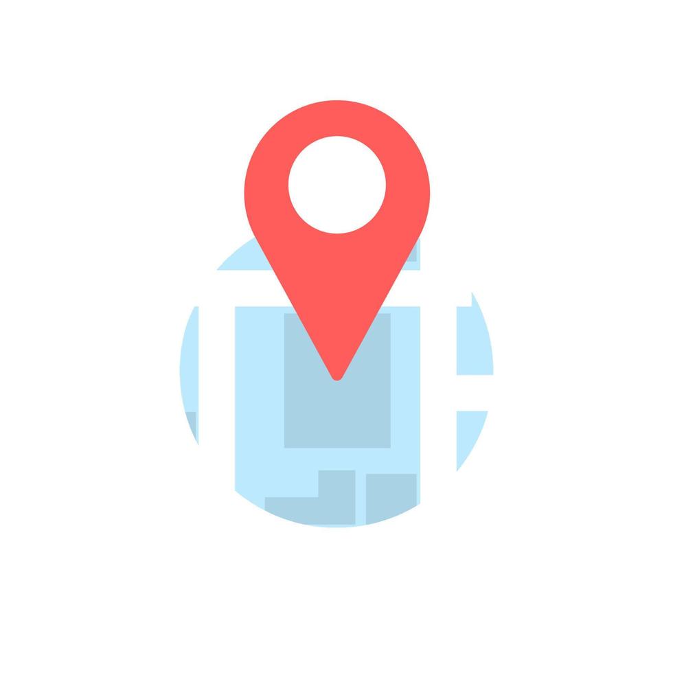 Map location icon with red point. vector