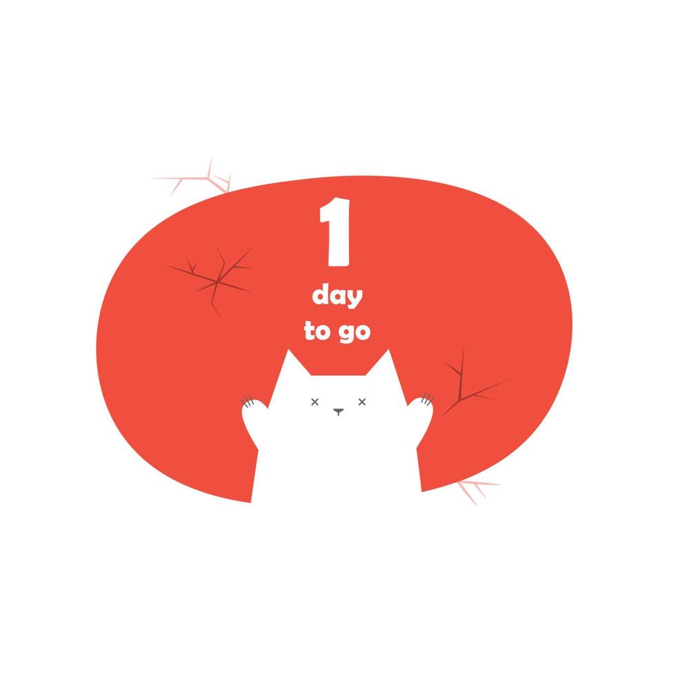 1 day Left Badges and Stickers. Number of day left vector