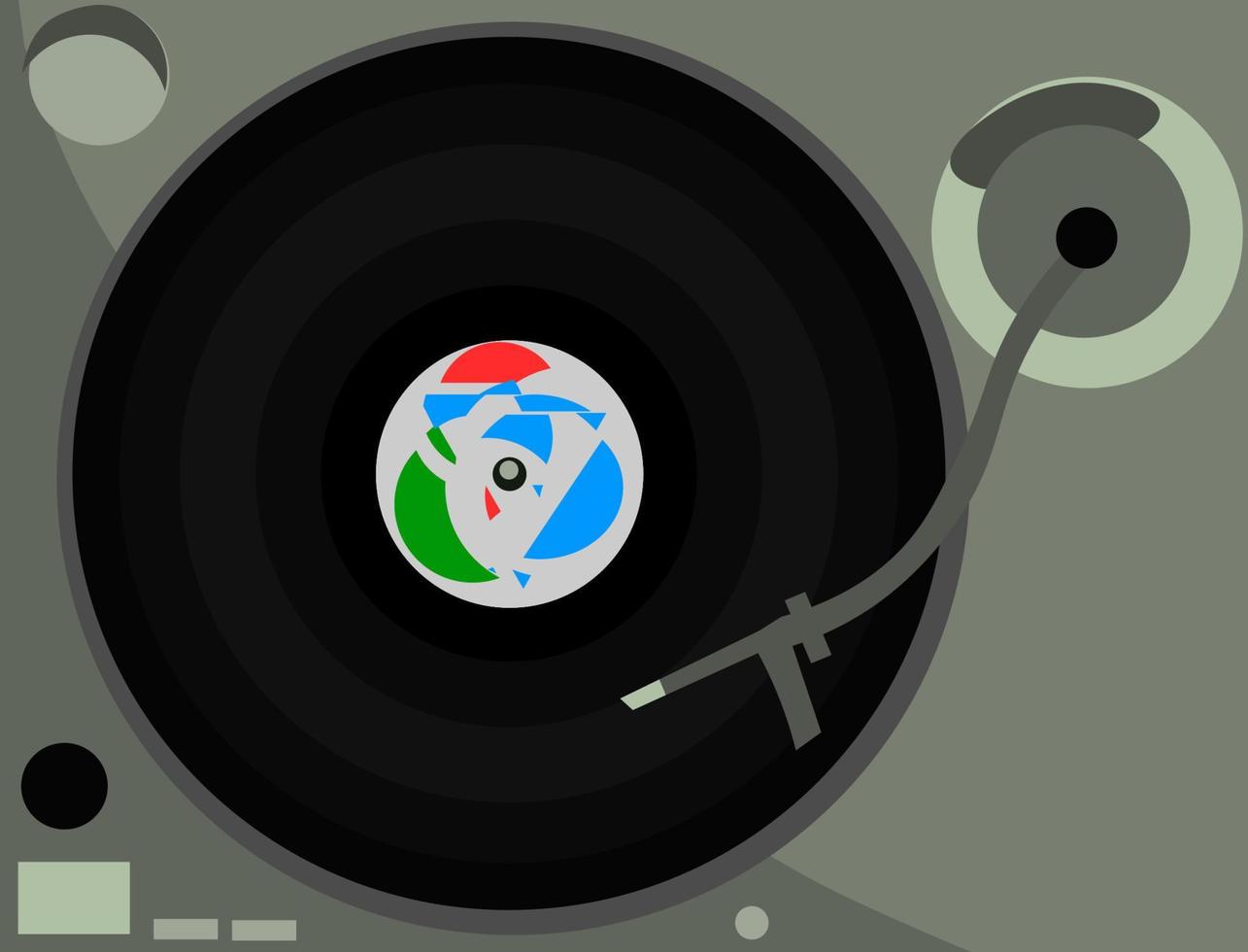 máquina de vinilo, ilustración, vector sobre fondo blanco.