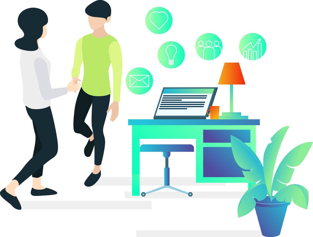 Illustration of a business cooperation agreement sign greeting Suitable for landing page, flyers, Infographics, And Other Graphic Related Assets-vector vector