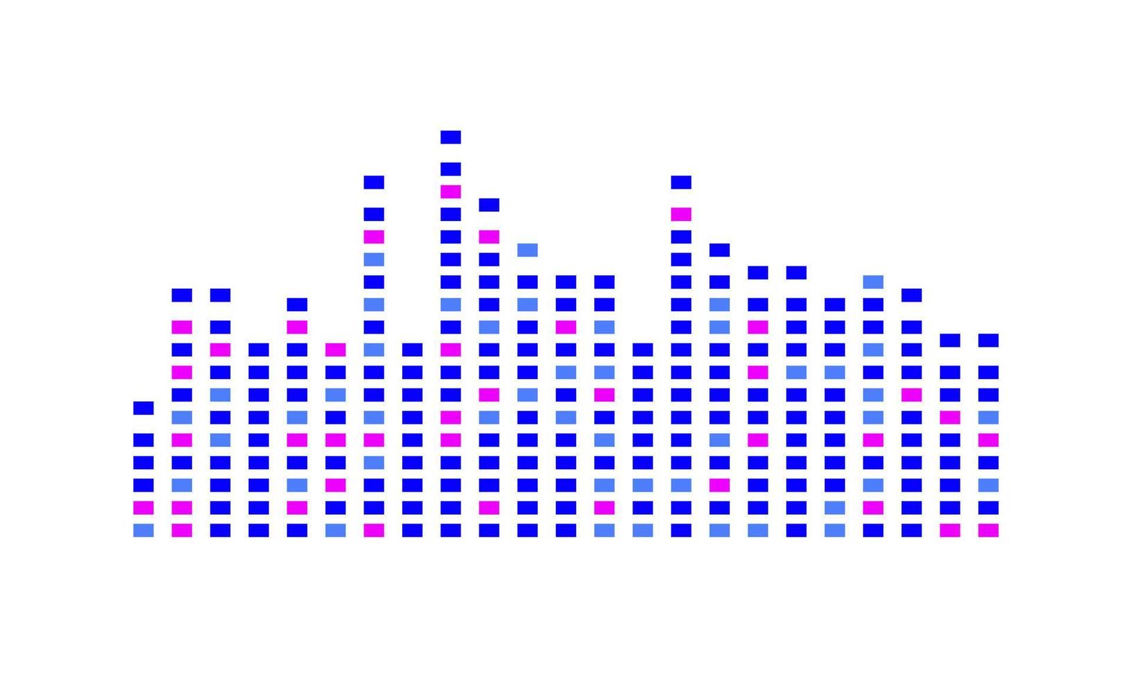 Abstract musical blue and pink equalizer on a white background vector