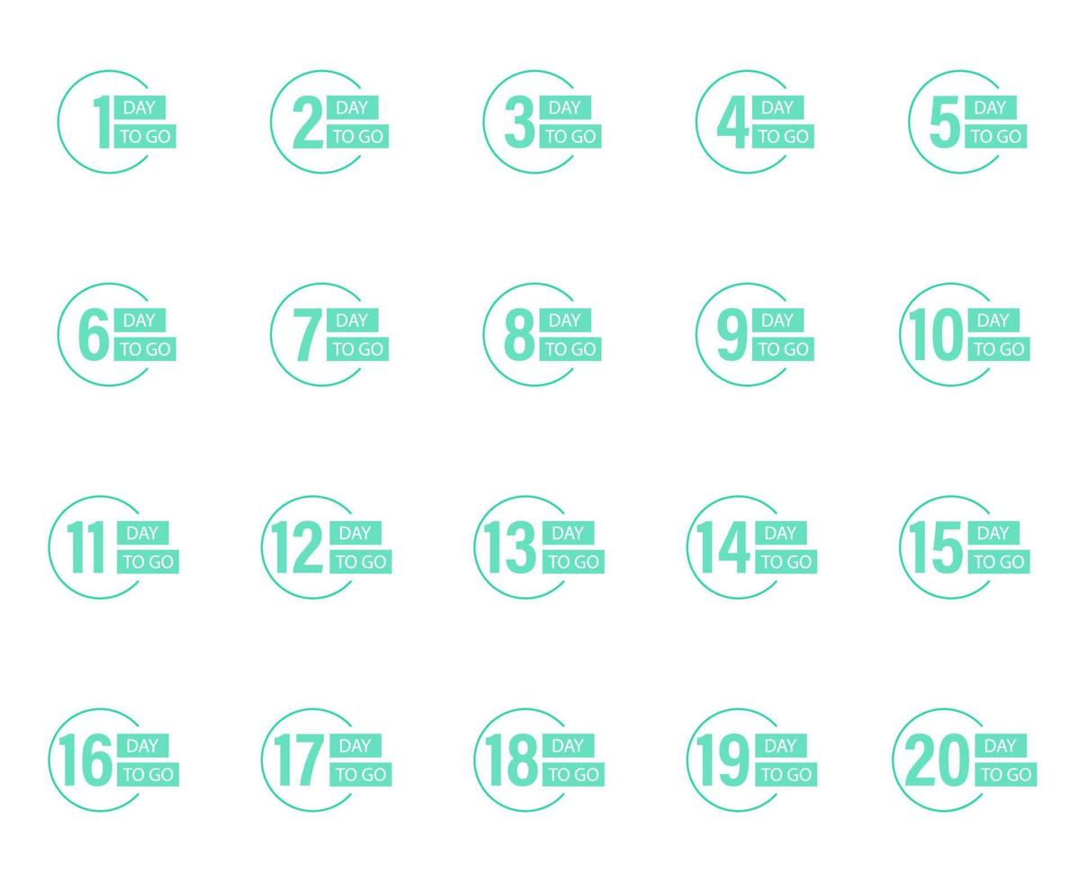 Days Left Badges and Stickers. Number of days left. Countdown left days banner. Count down vector banner template
