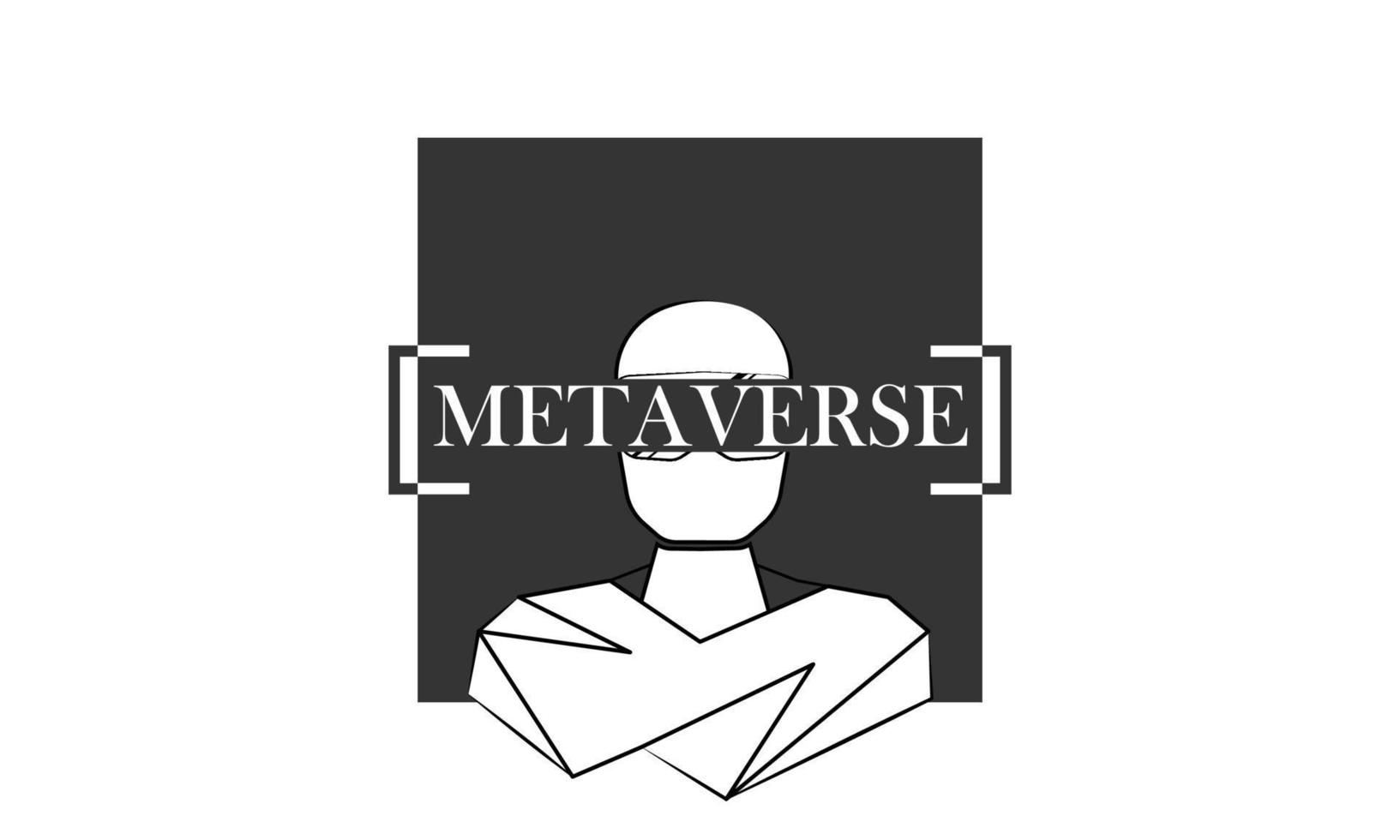 Metaverse modern banner. Virtual reality conception. Black White style vector