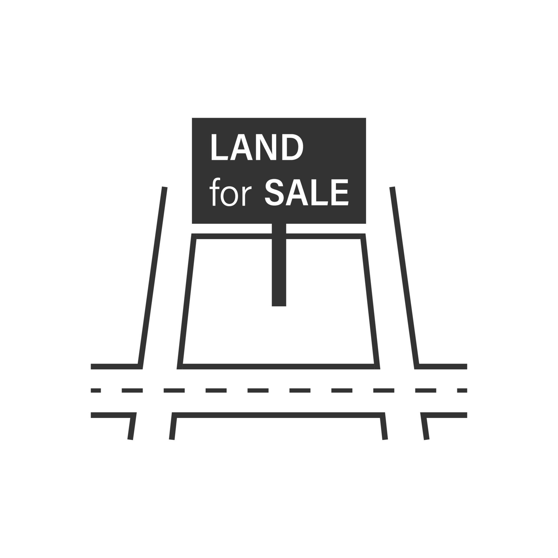 Land for sale vector icon. That tract of land for owned, sale