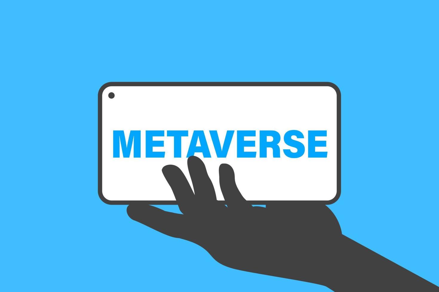 Phone in hand that connects to the metaverse. Banner suitable for posters, banners, applications and web pages vector