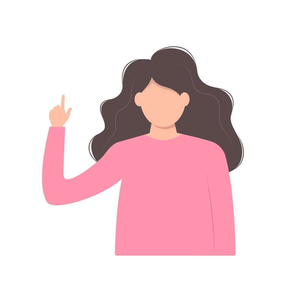 Girl in beautiful sweater shows up. Character will suit your project. vector