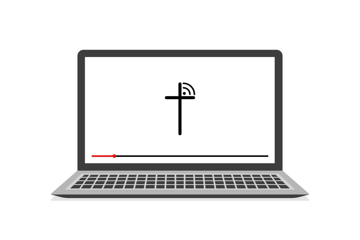View the broadcast from the church using your device. Online church concept vector
