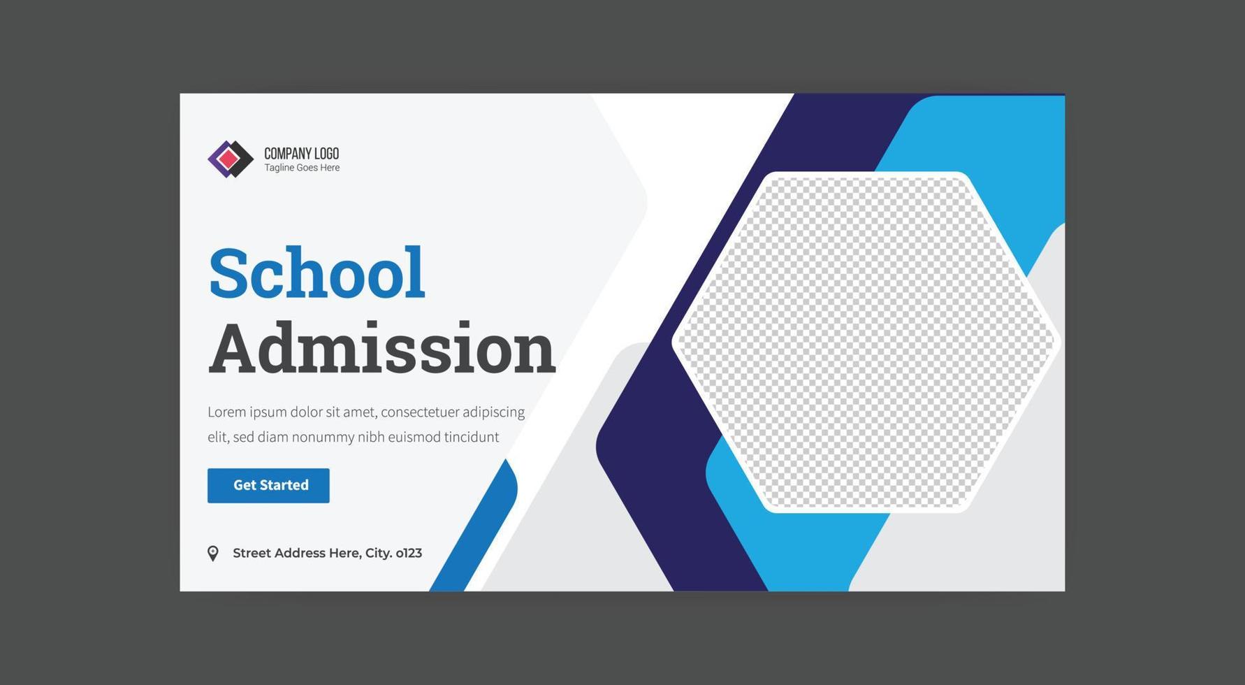 school admission thumbnail banner design vector