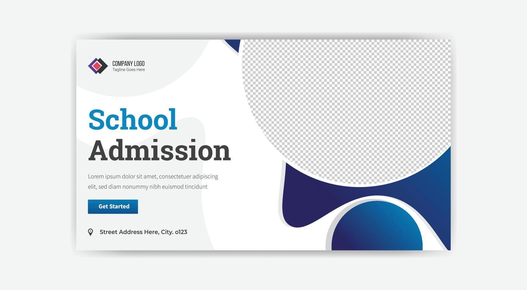 school admission thumbnail banner design vector