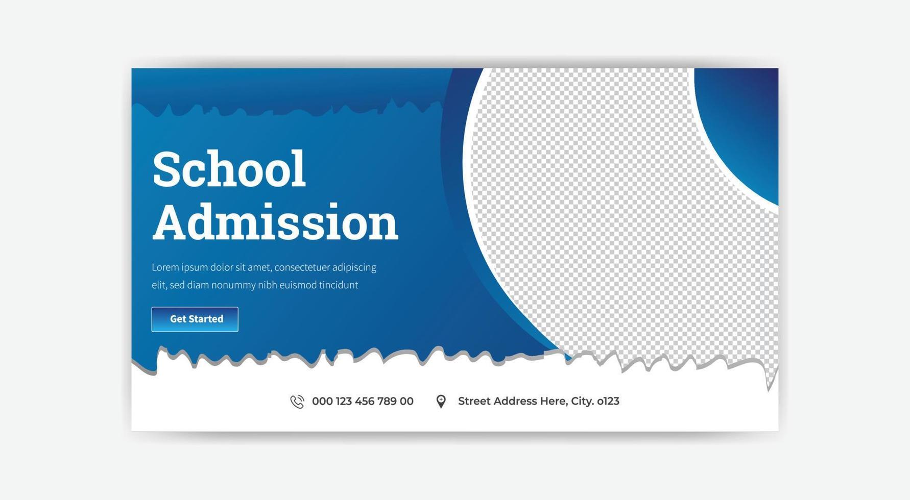 school admission thumbnail banner design vector