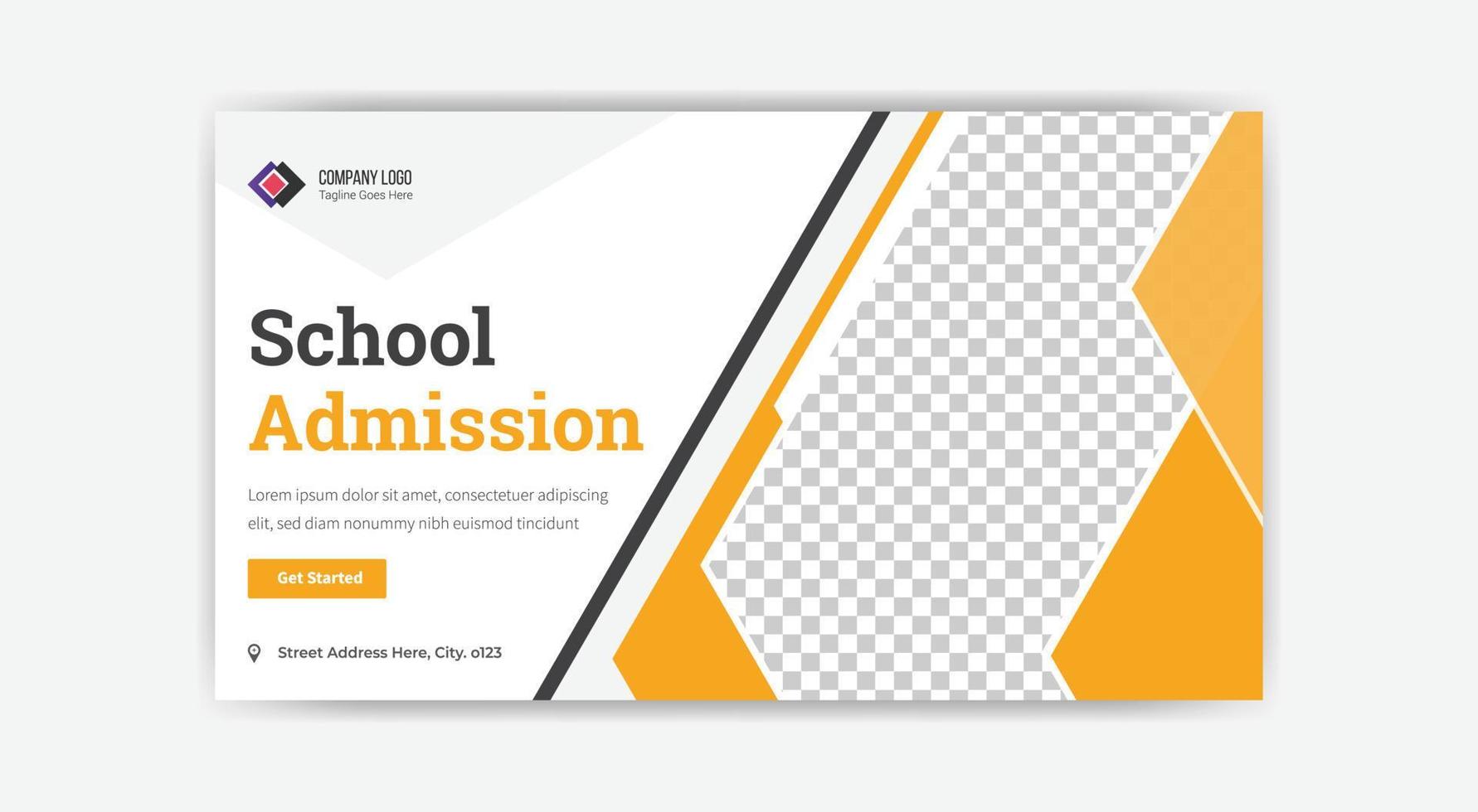 school admission thumbnail banner design vector