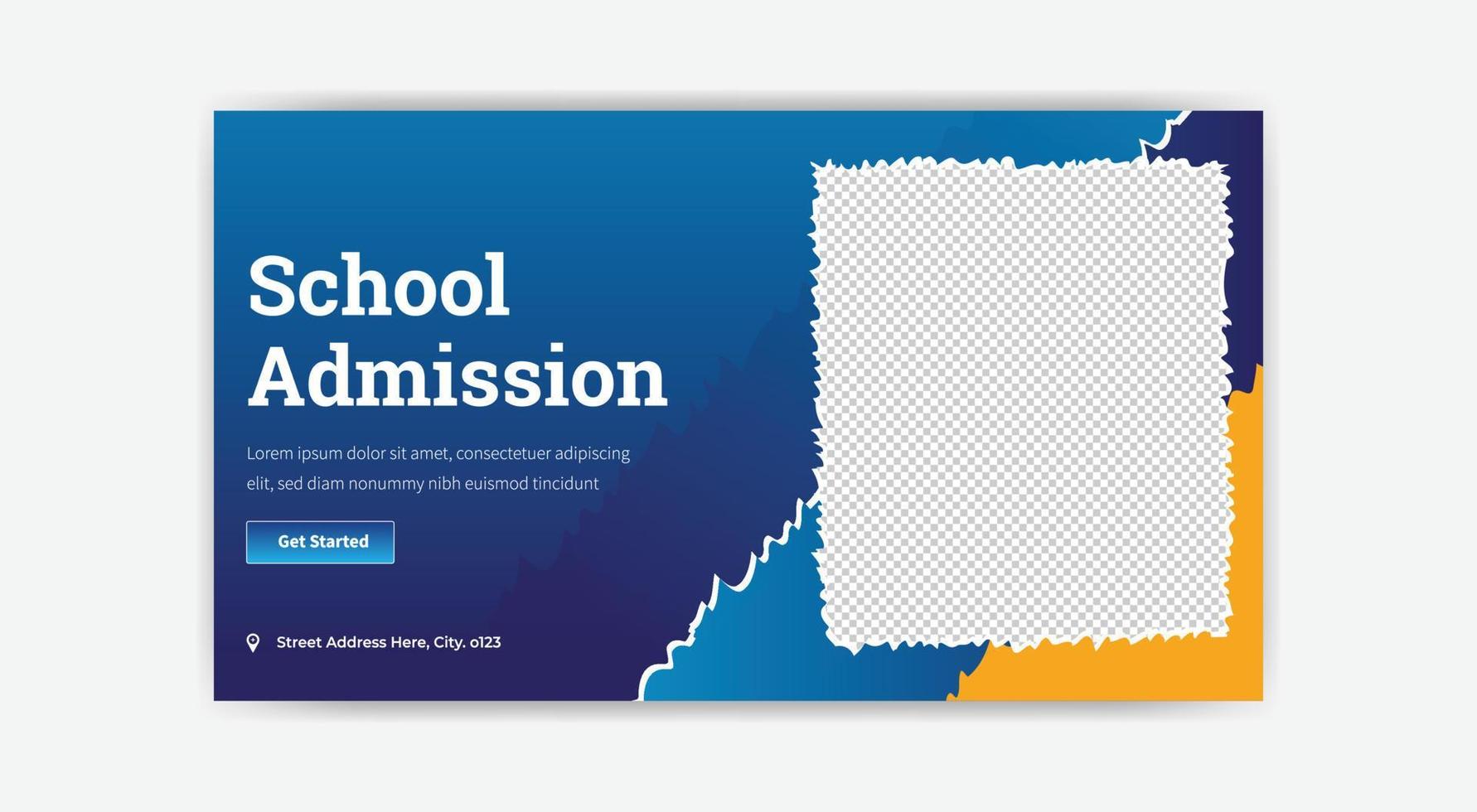 school admission thumbnail banner design vector