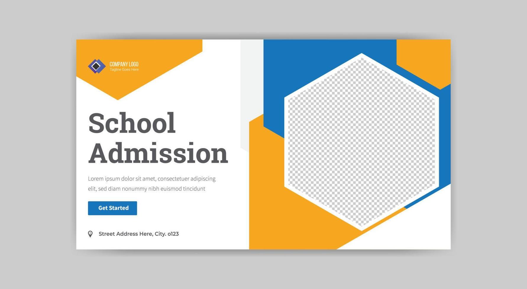 school admission thumbnail banner design vector
