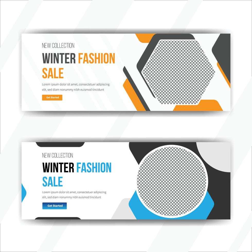 diseño de plantilla de banner de venta de moda de invierno vector