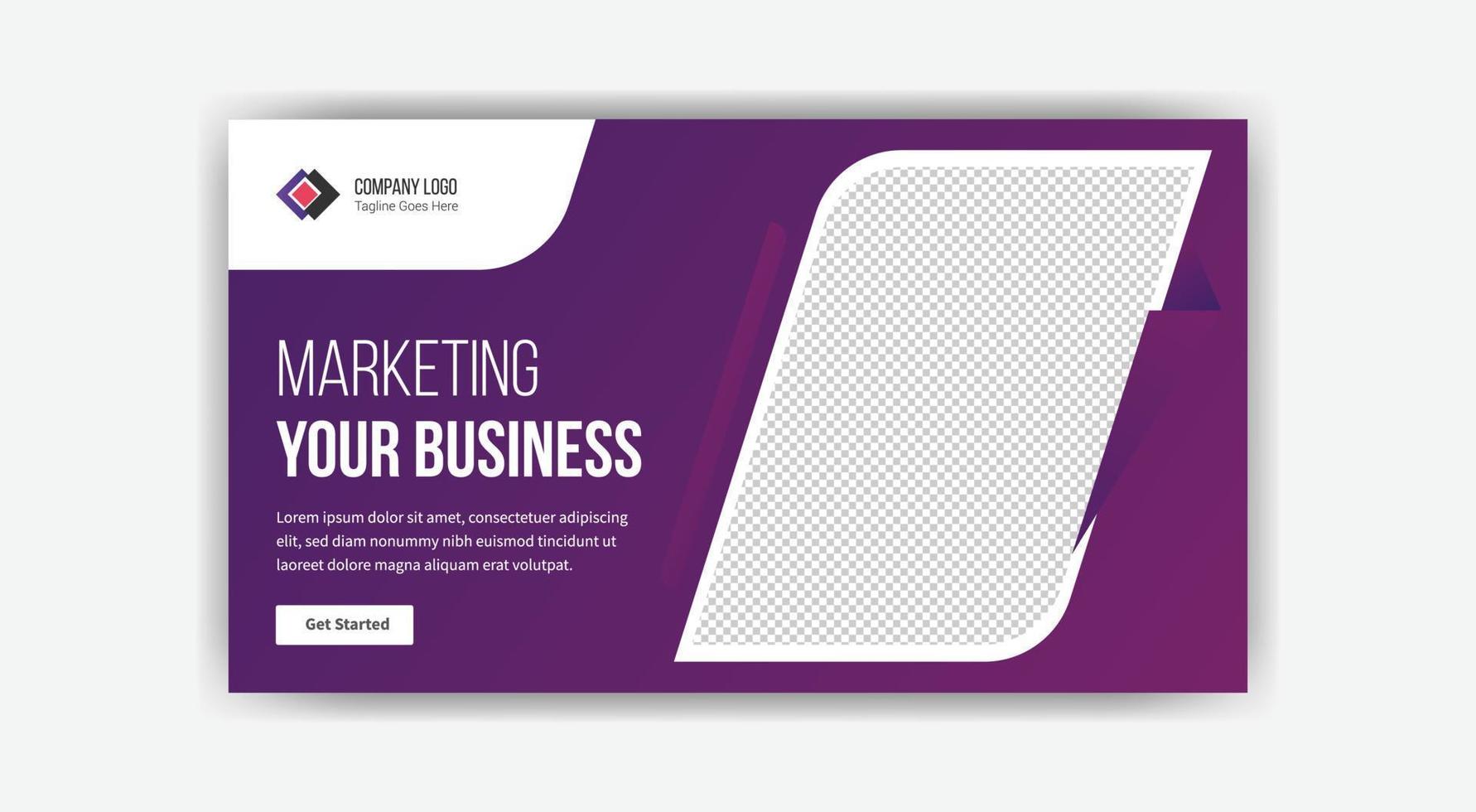 marketing your business thumbnail banner design vector