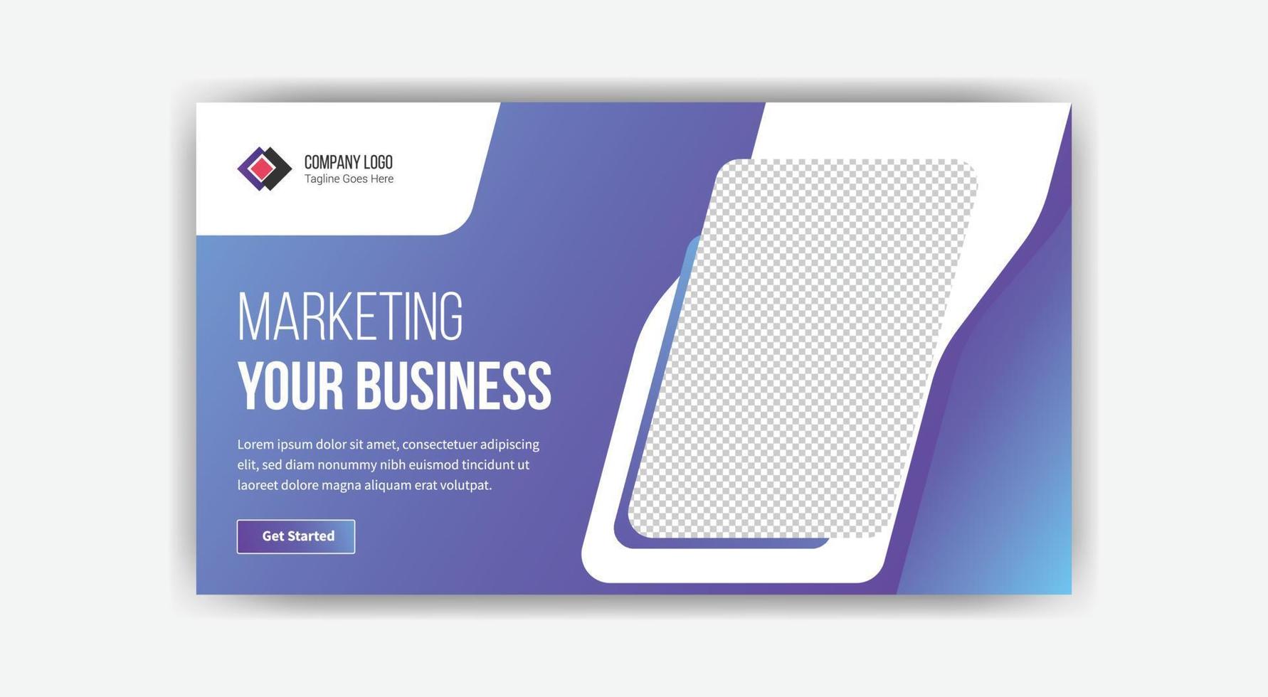 marketing your business thumbnail banner design vector