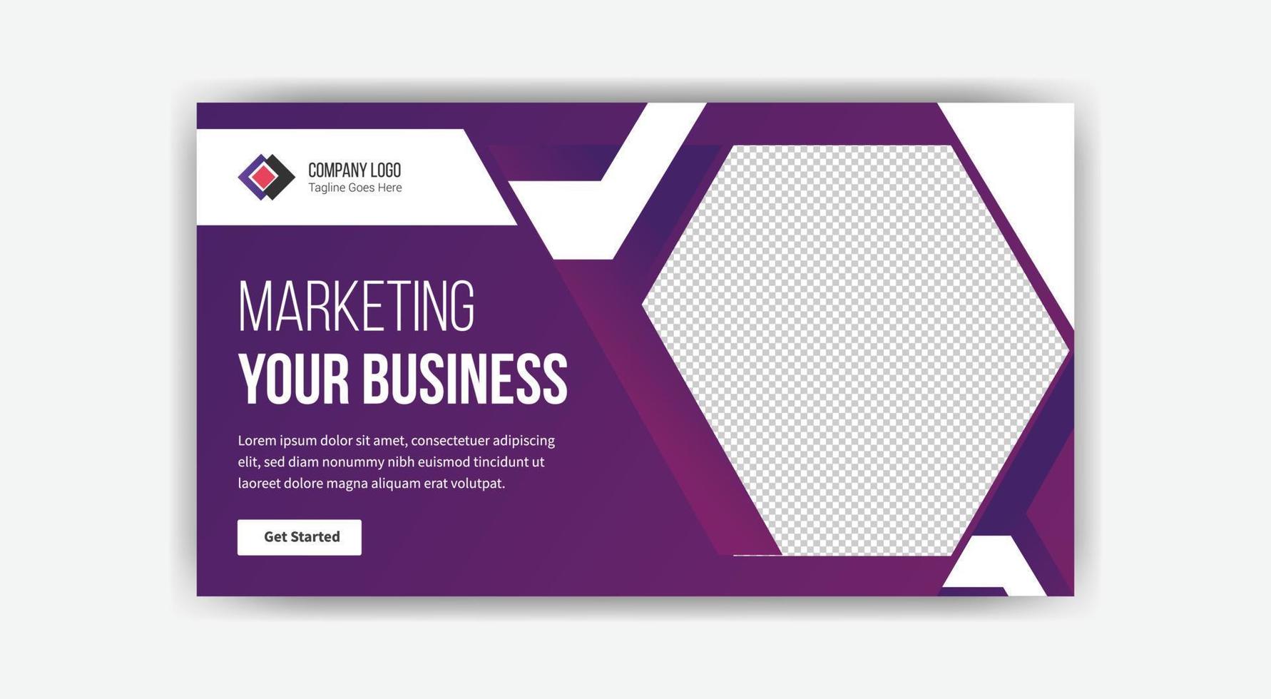 marketing your business thumbnail banner design vector