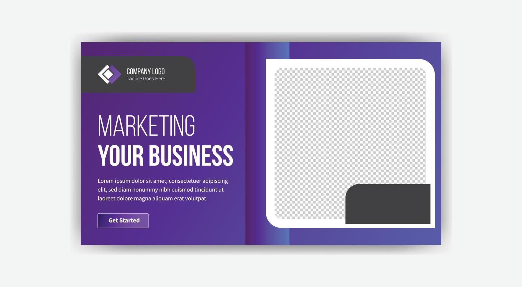 marketing your business thumbnail banner design vector