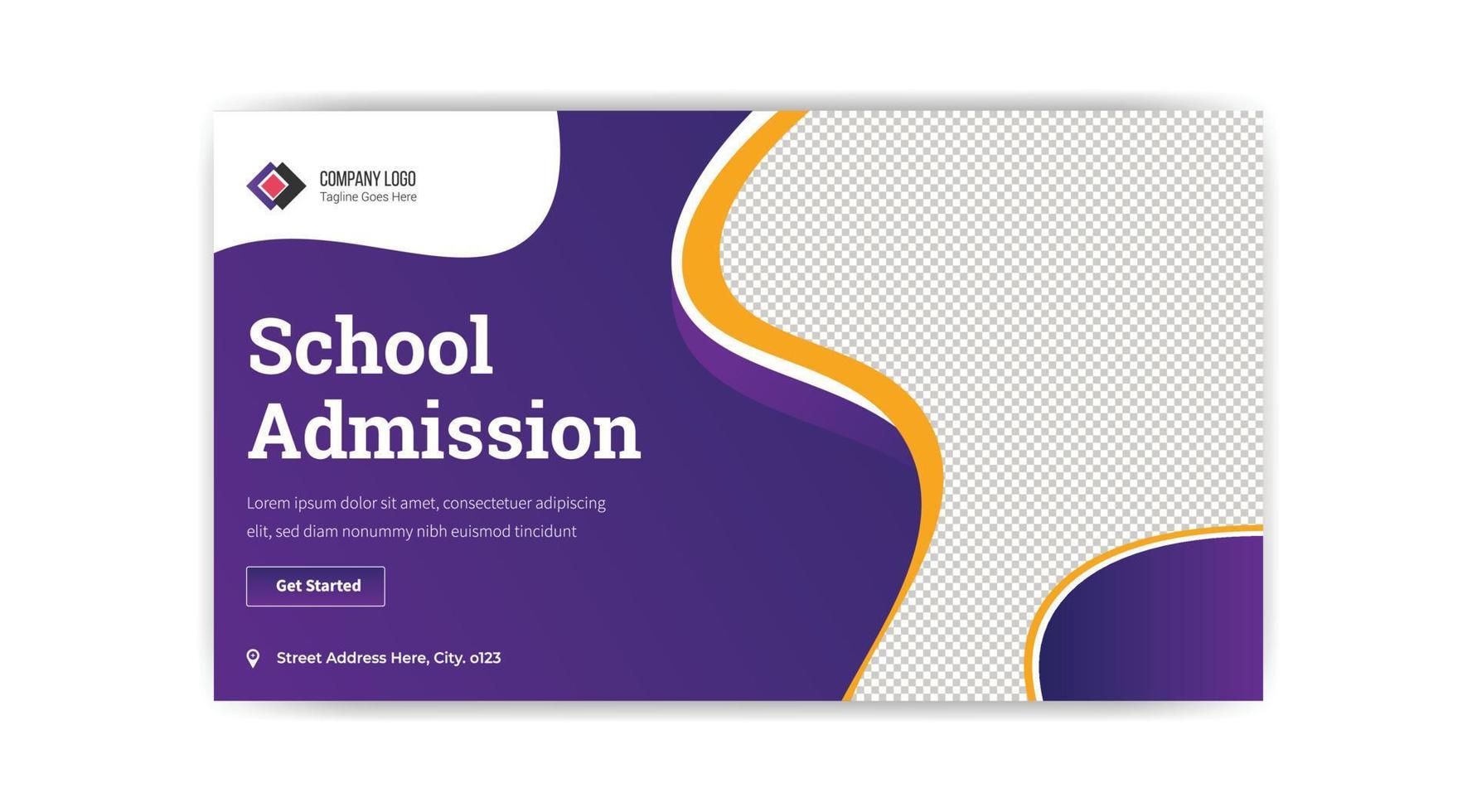 school admission thumbnail banner design vector