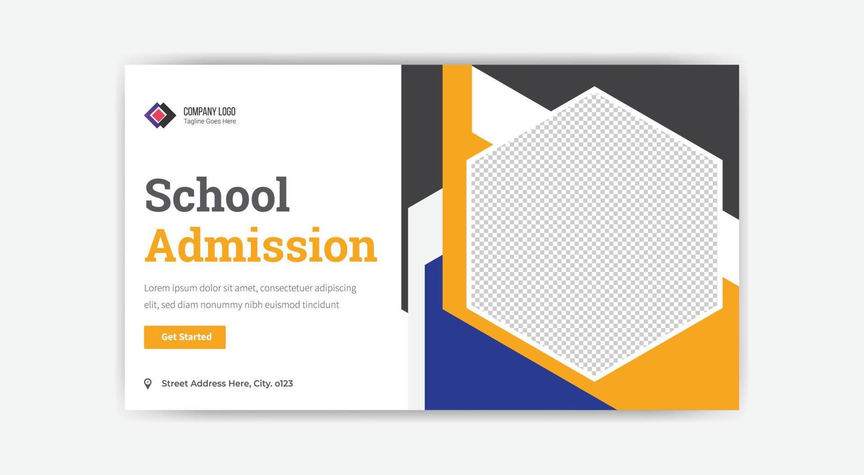 school admission thumbnail banner design vector